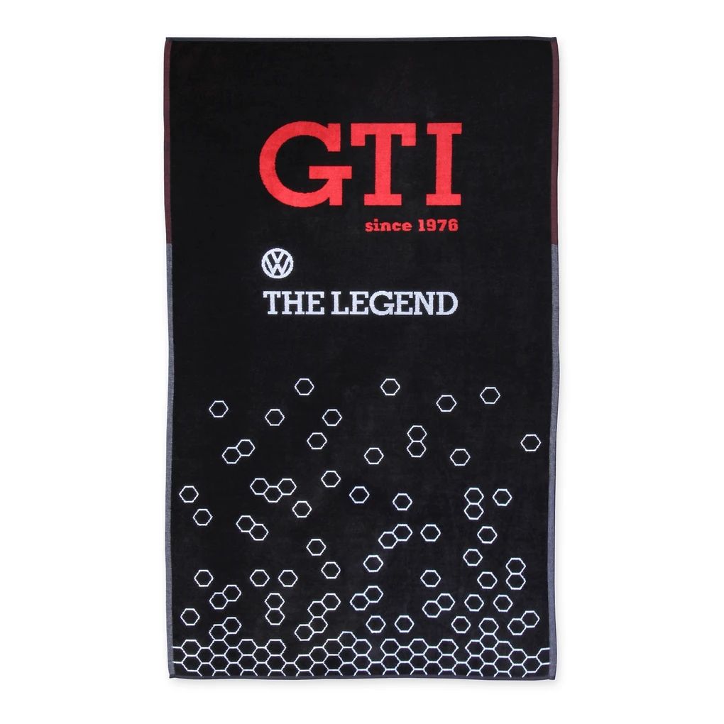 Volkswagen GTI ručnik za plažu – „The Legend“, crni.
