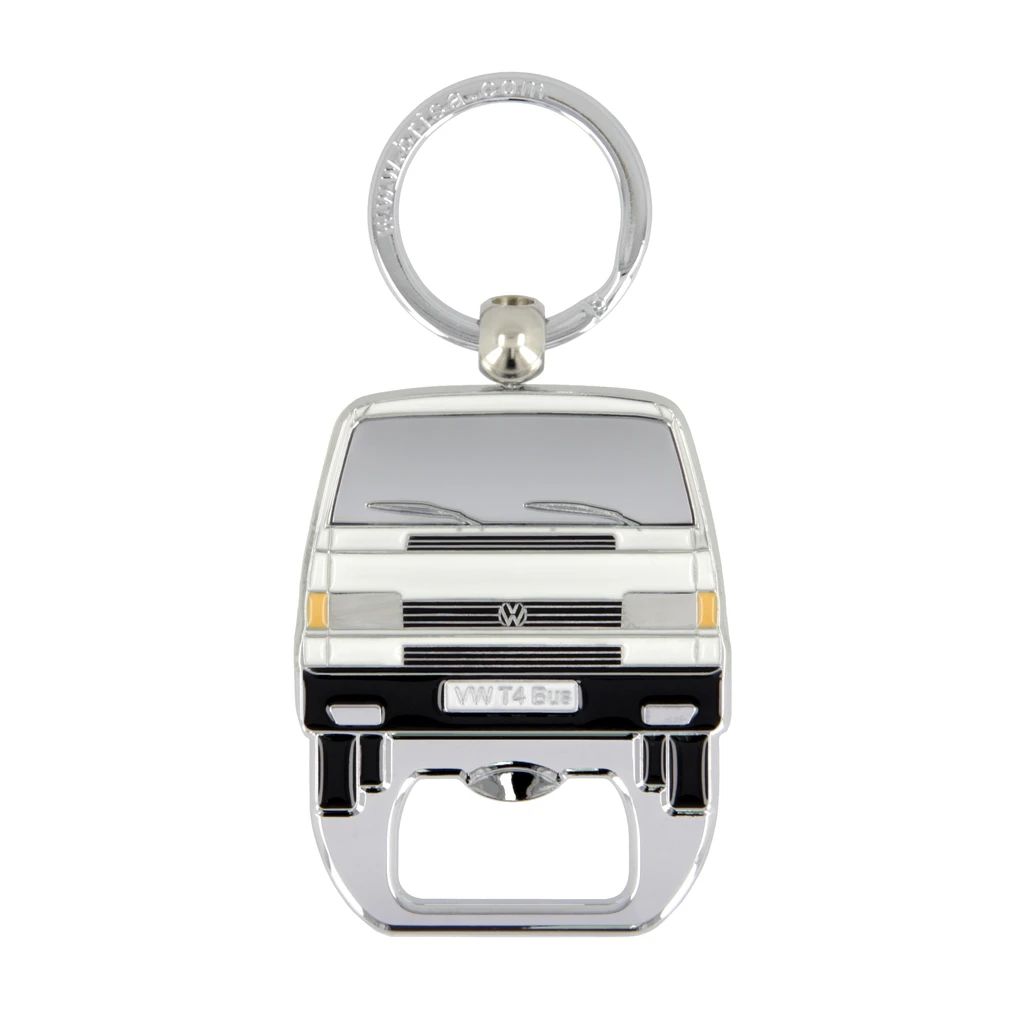 Volkswagen T4 Bus privjesak za ključeve s otvaračem za boce, bijeli
