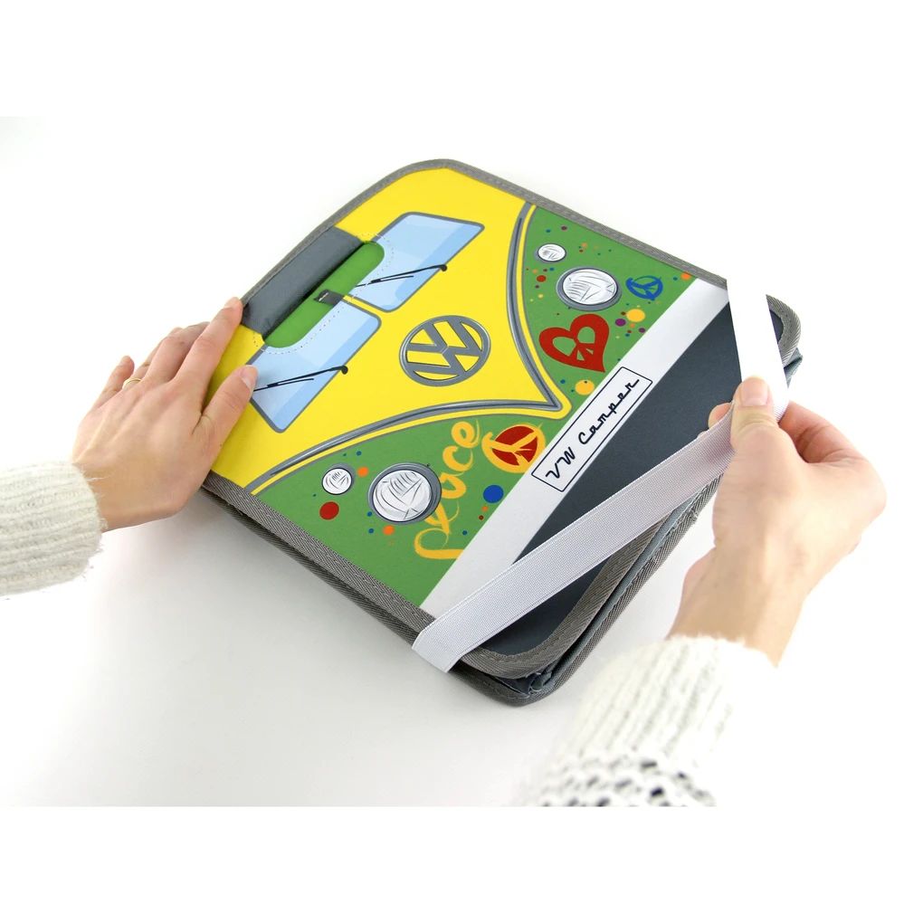 Volkswagen Bulli sklopiva kutija, zelena/Peace motiv.
