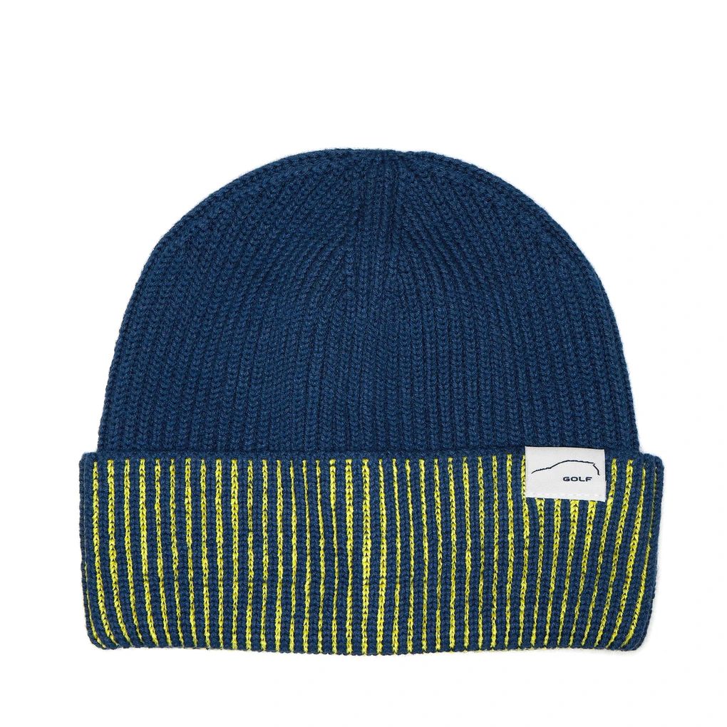 Volkswagen pletena kapa, tamnoplava/žuta.
