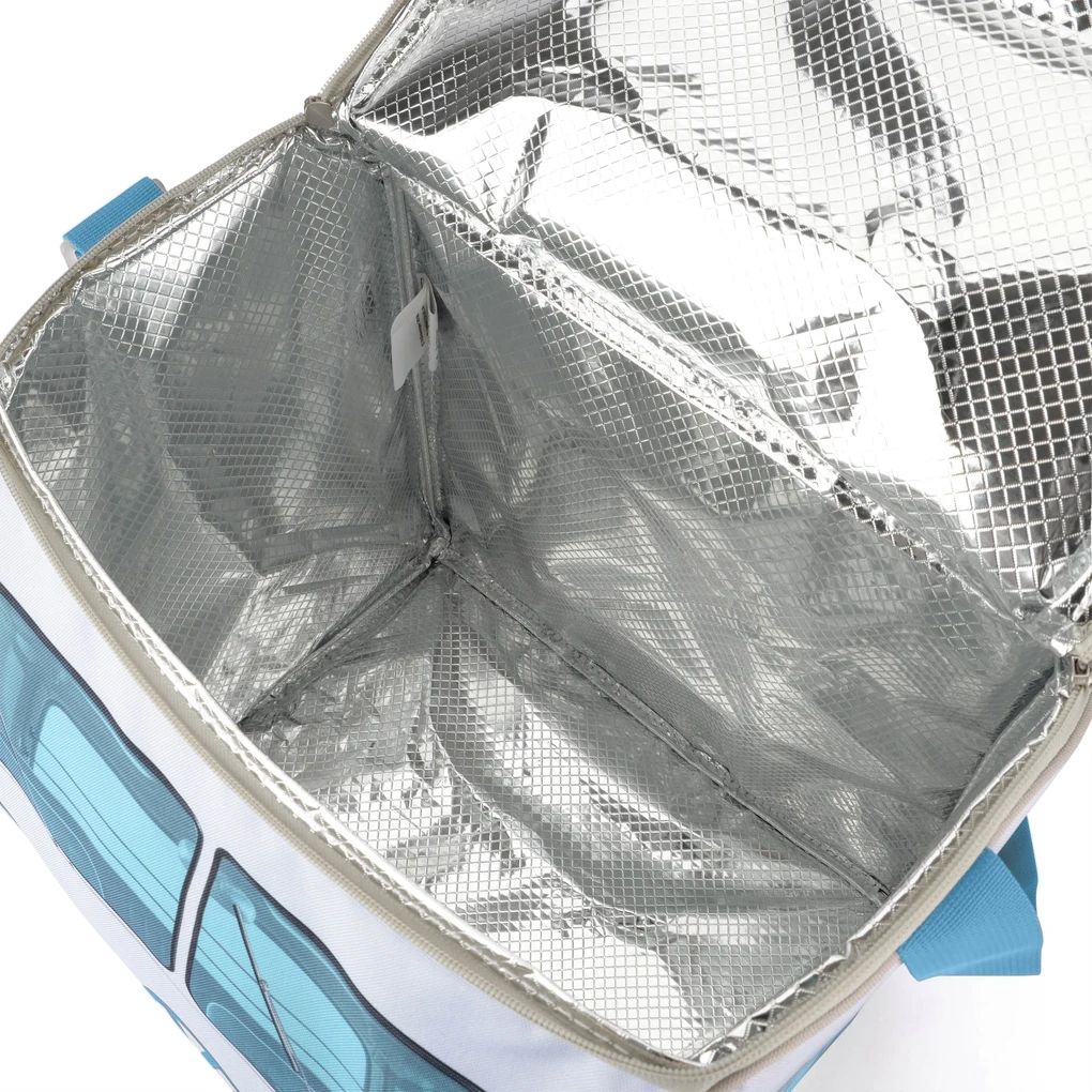 Volkswagen T1 Bus božićni ukras od stakla – plavo/bijeli
