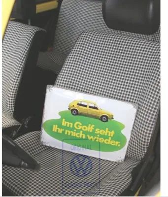 Volkswagen Classic Parts metalna ploča „U Golfu me ponovno vidite“
