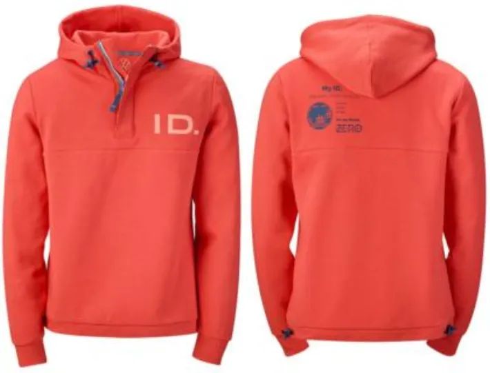 Uniseks Volkswagen hoodie, koraljna boja.
