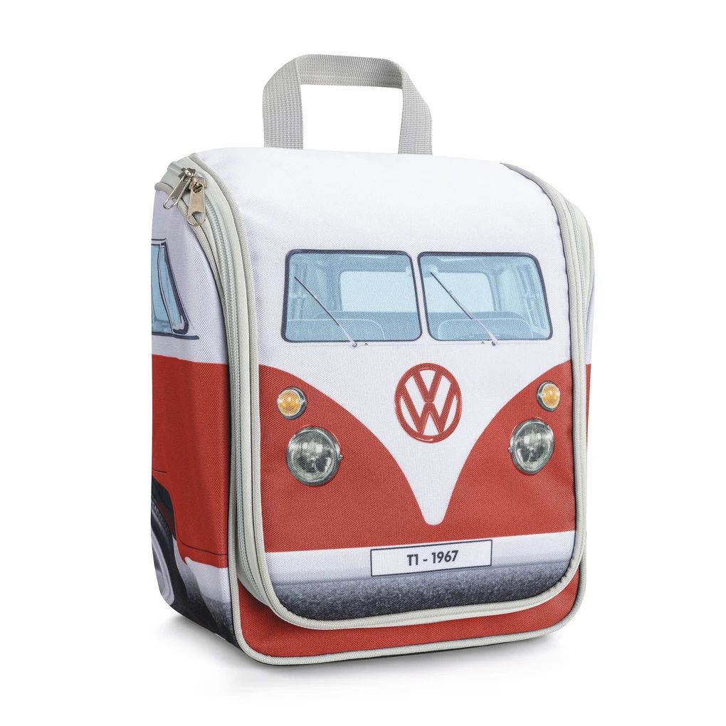 Volkswagen T1 Bulli Bus toaletna torbica za vješanje – crvena.
