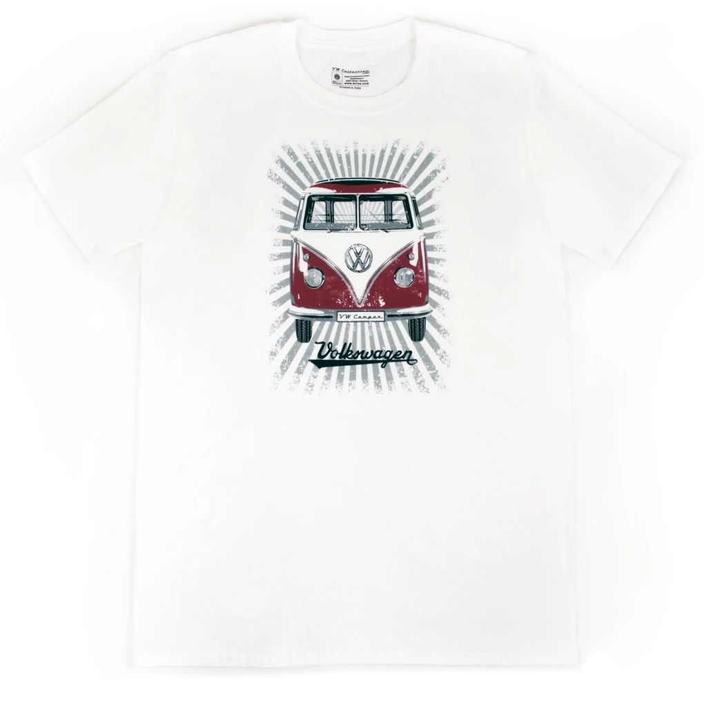 Volkswagen Bulli T1 muška majica – sjaj/crvena/bijela
