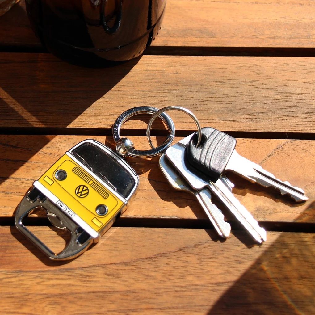 Volkswagen T2 privjesak za ključeve s otvaračem za boce, žuti
