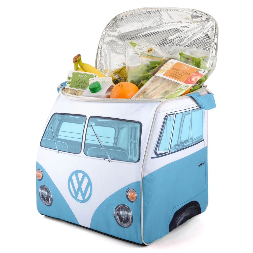 Volkswagen T1 Bus božićni ukras od stakla – plavo/bijeli
