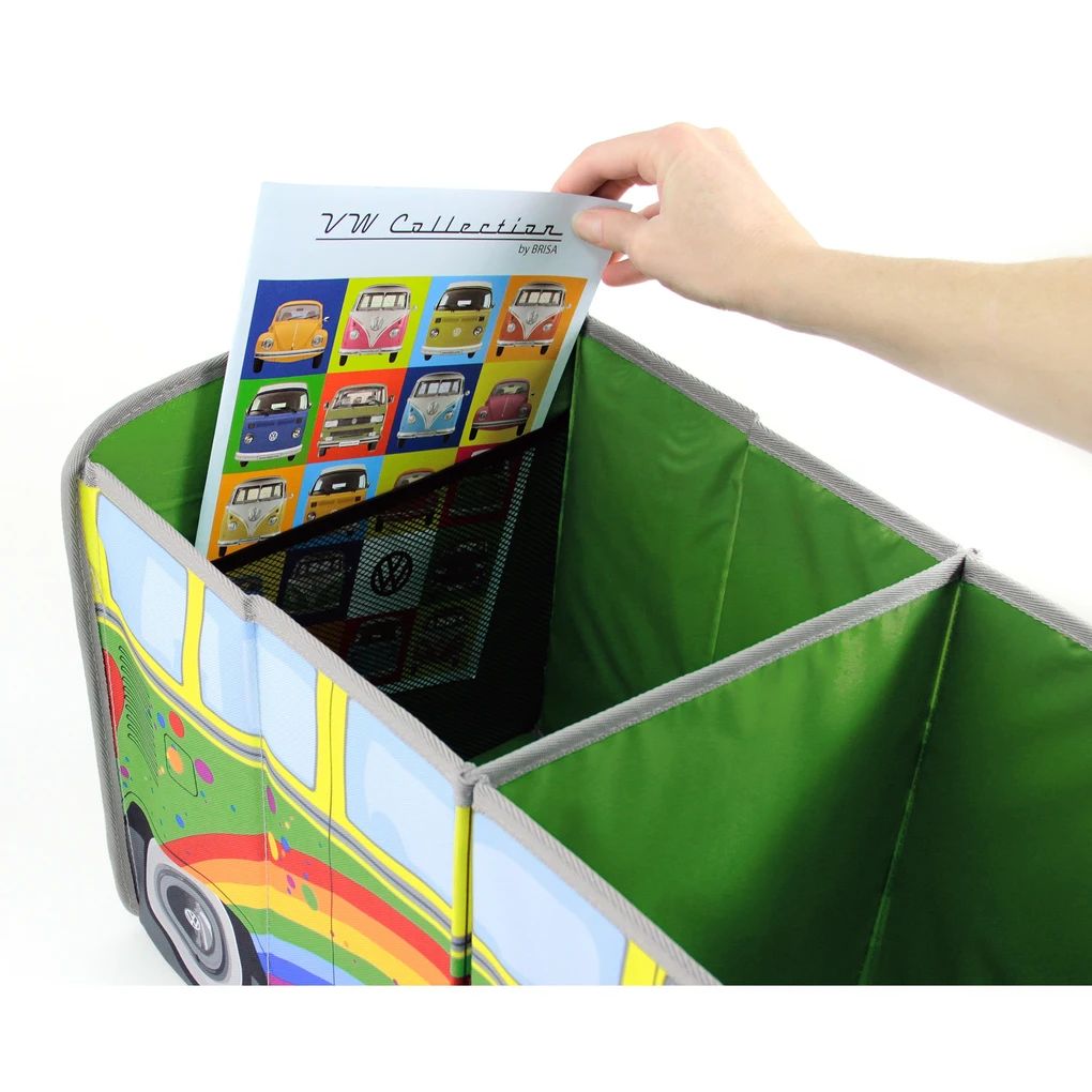 Volkswagen Bulli sklopiva kutija, zelena/Peace motiv.
