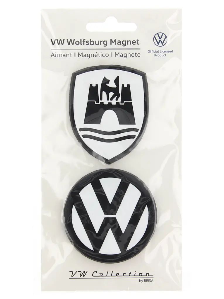 Volkswagen set mekih magneta, 2 komada – VW logo i grb Wolfsburga
