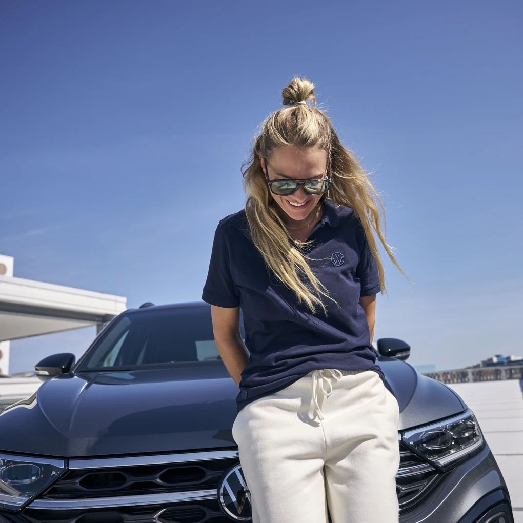 Volkswagen ženska polo majica s VW logom, tamnoplava
