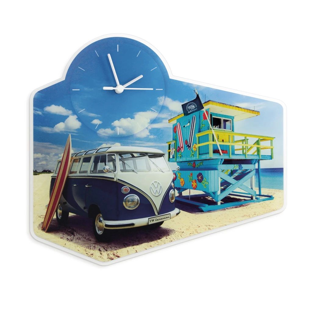 Volkswagen T1 Bulli zidni sat od akrilnog stakla, Beachlife
