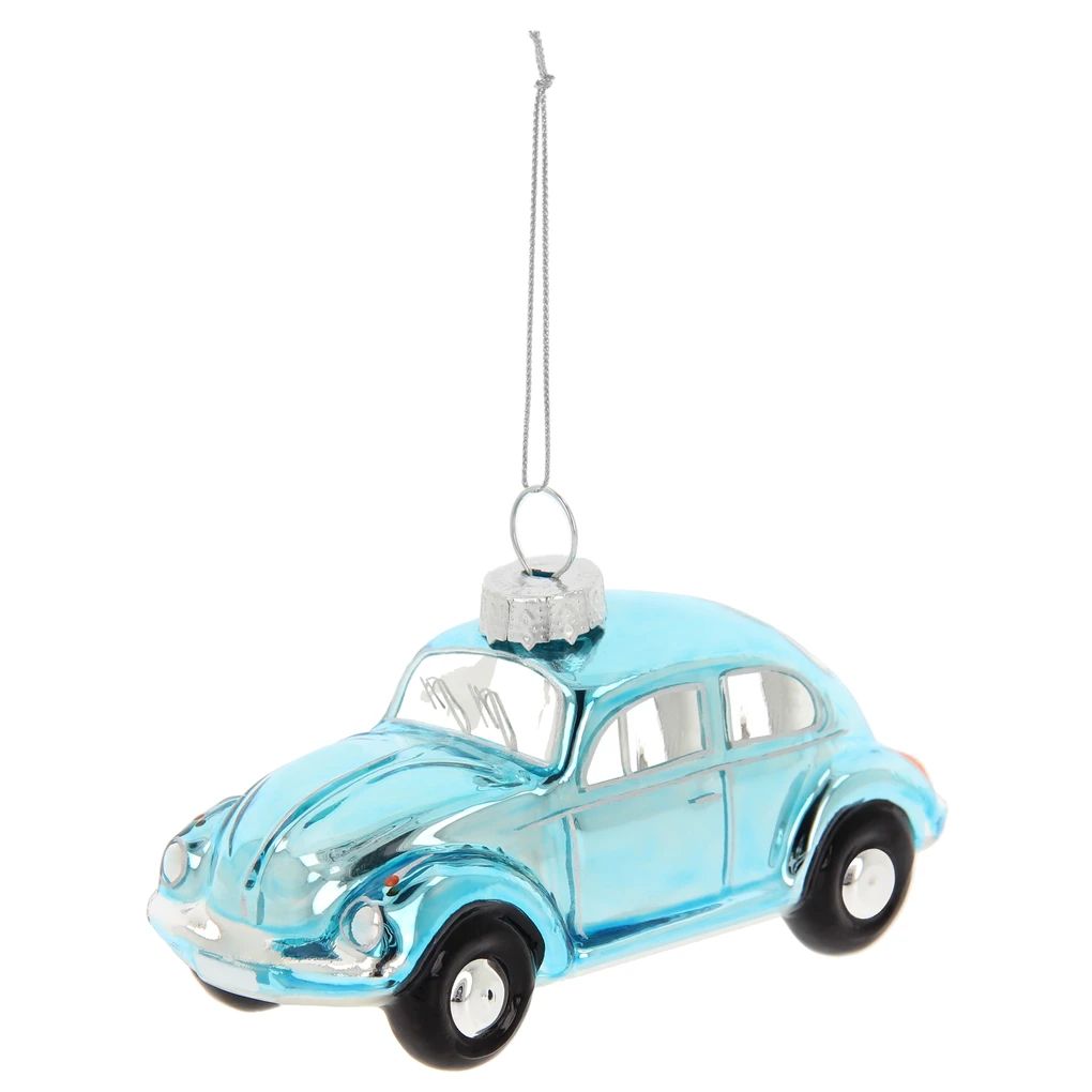 Volkswagen Buba božićni ukras od stakla – plavi
