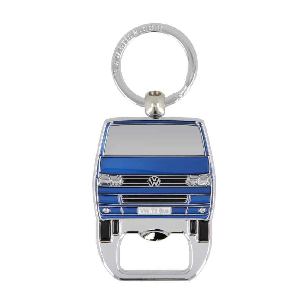 Volkswagen T5 Bus privjesak za ključeve s otvaračem za boce, plavi
