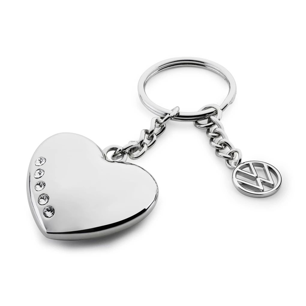 Volkswagen privjesak za ključeve, srce, Heritage, srebrni
