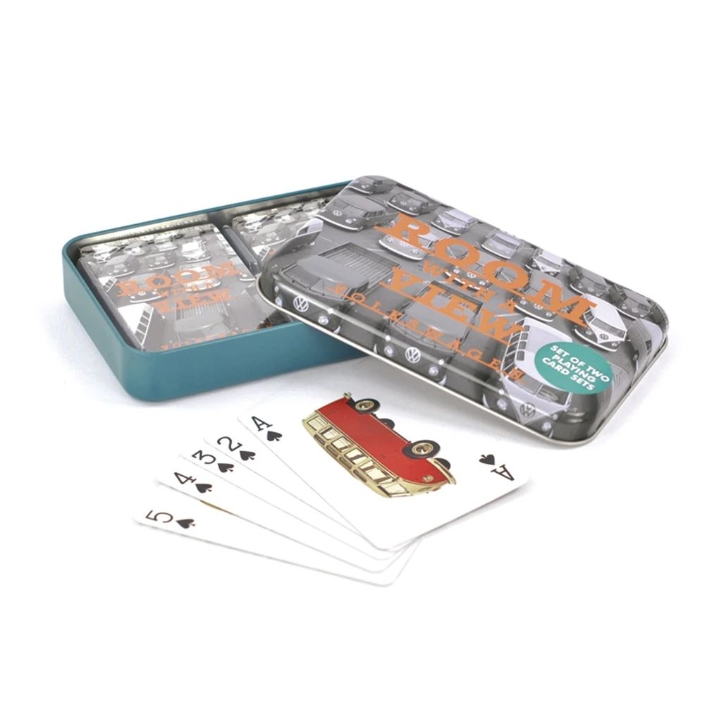Volkswagen Bulli T1 igraće karte s metalnom kutijom „A room with a view“
