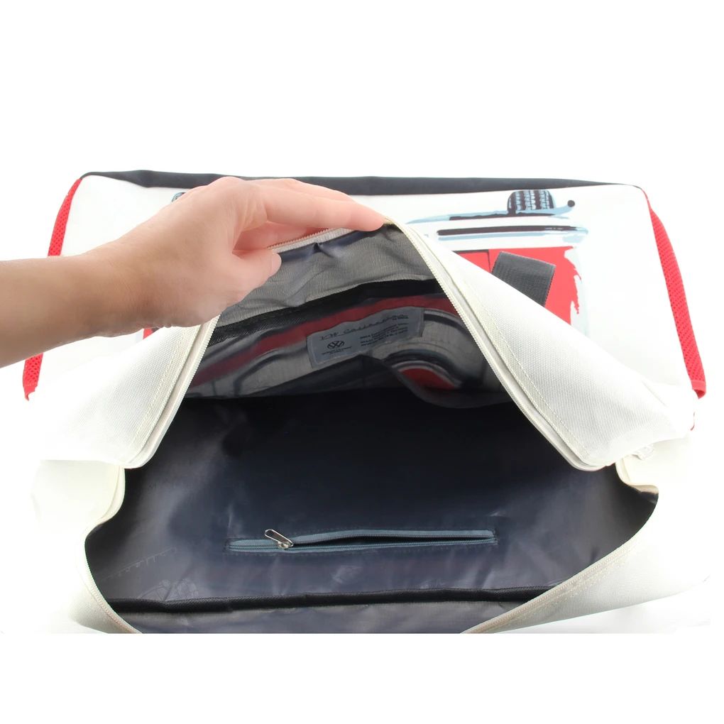 Volkswagen T1 Bus torba za plažu – prednji i stražnji dio / crvena.
